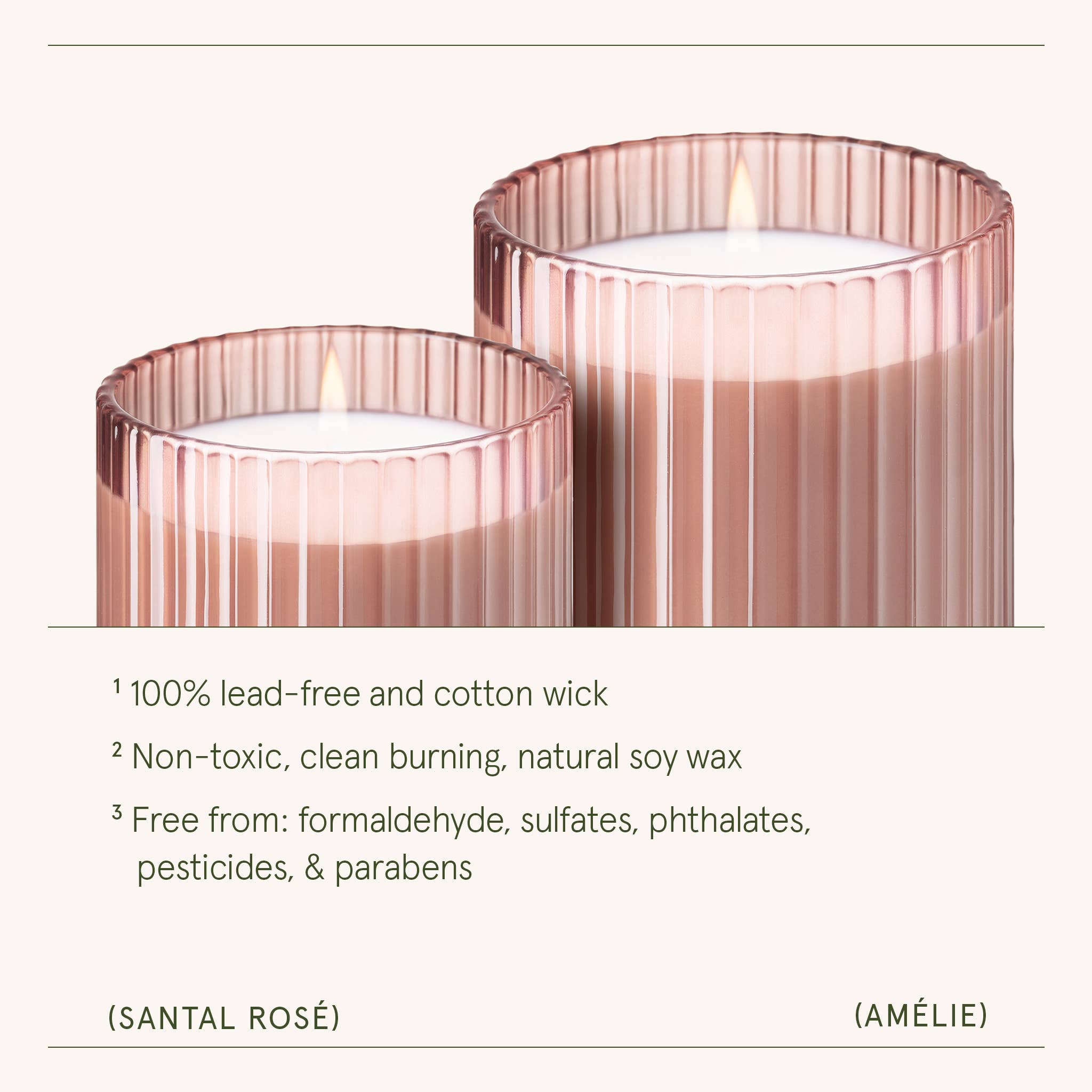 Amélie Glass Jar Candle - Santal Rosé