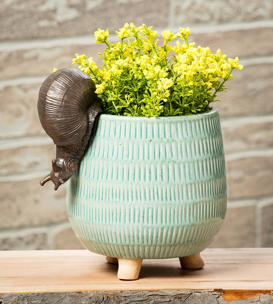 Bronze Snail Pot Hanger