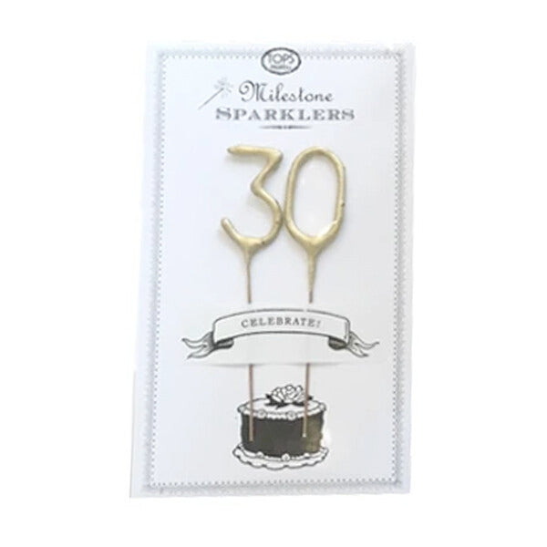 Milestones Mini Gold Sparkler 30
