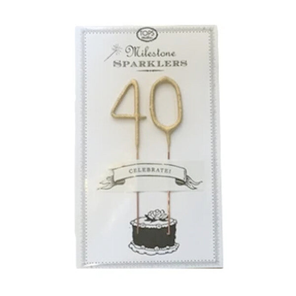 Milestones Mini Gold Sparkler 40