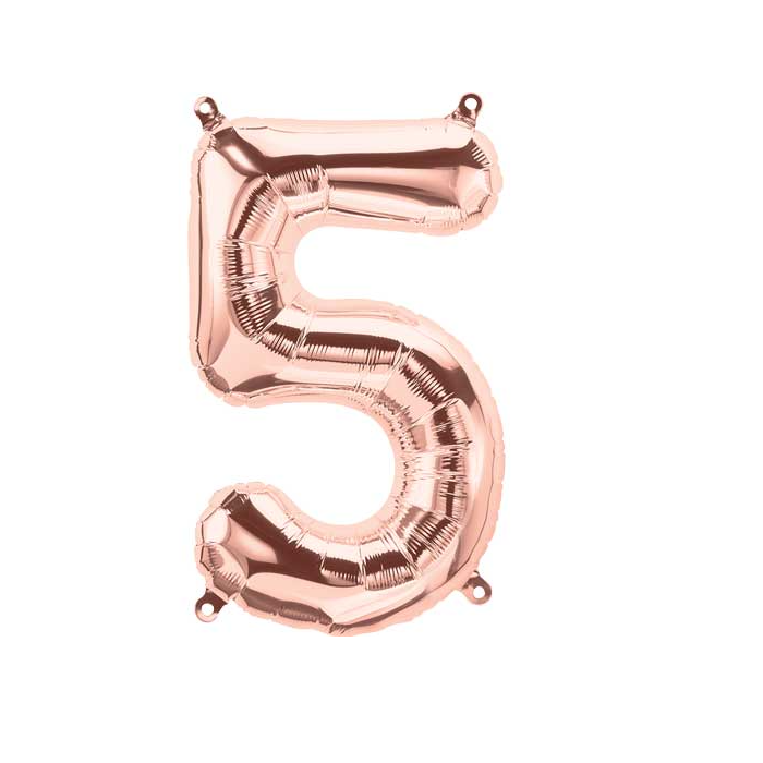 Number 5 Rose Gold Balloon