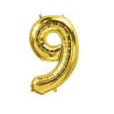 Number 9 Gold Balloon
