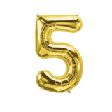 Number 5 Gold Balloon