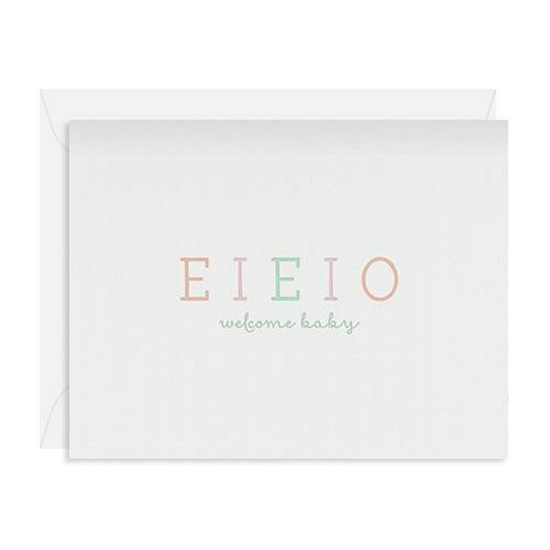 EIEIO Welcome Baby Greeting Card