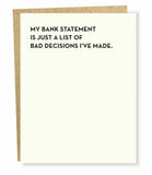 Moment of Truth Bank Statement Card