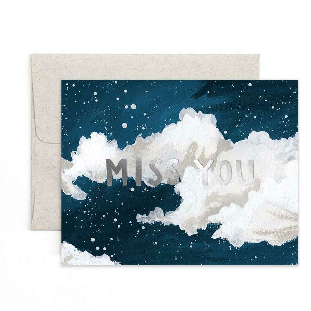 Miss You Clouds Card