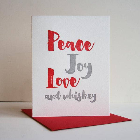 Peace And Whiskey Holiday Card