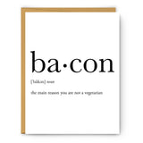Bacon Definition Card