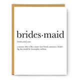 Bridesmaid Definition Card