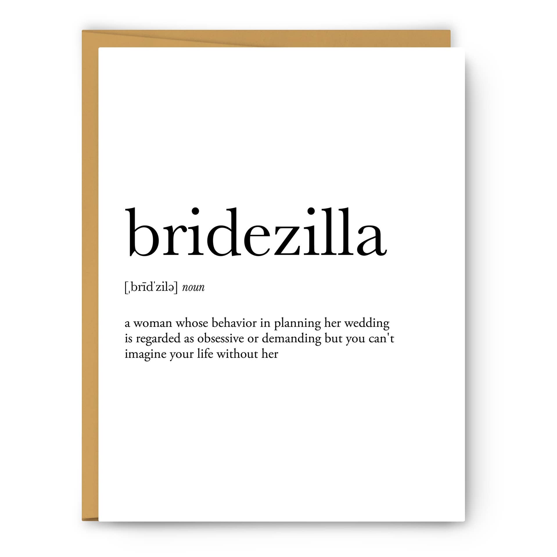 Bridezilla Definition Card