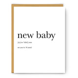 New Baby Definition Card
