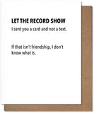 Sent Card - Friendship Card