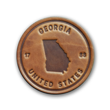 Georgia State Silhouette Leather Coaster