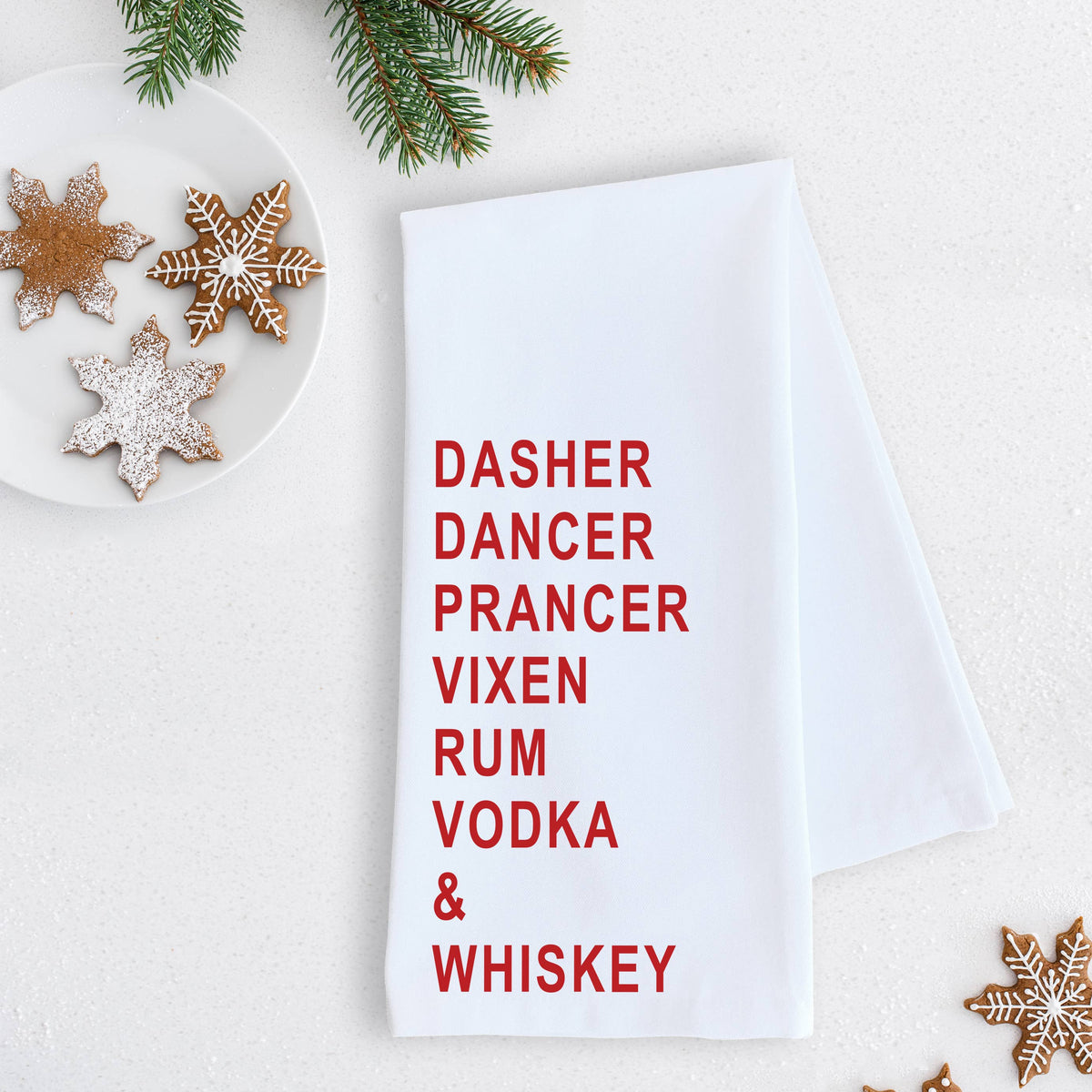 Rum Vodka & Whiskey - Holiday Tea Towel