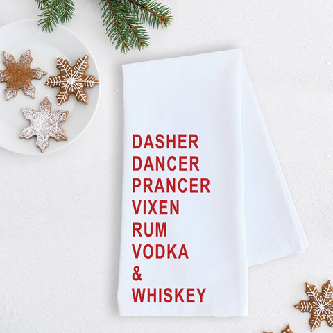Rum Vodka & Whiskey - Tea Towel - Holiday