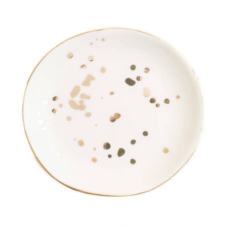 White Gold Speckled Jewelry Dish