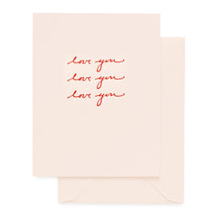 Love You, Pink Writing Card