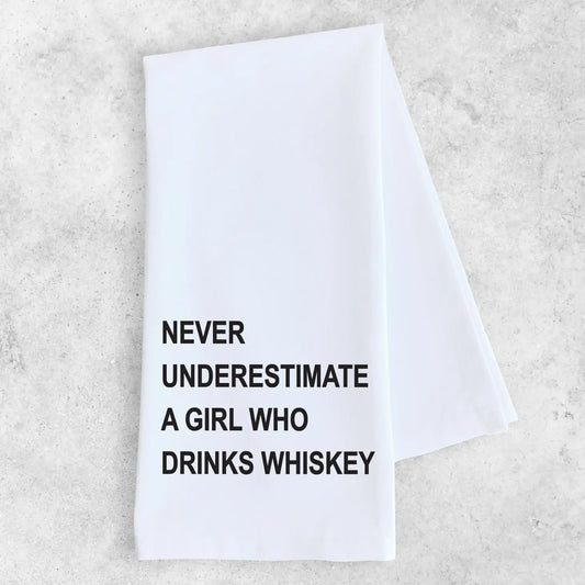 A Girl Who Drinks Whiskey - Tea Towel 1460