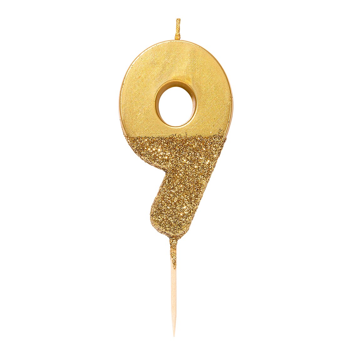 Gold Glitter Number Candle