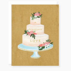 Beautiful Love Wedding Cake Card