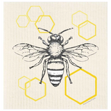 Bee on Hexagons Swedish Dishcloth
