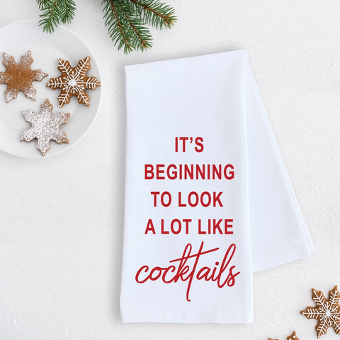 It's Beginning To Look... Cocktails - Tea Towel