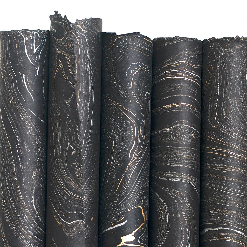 Black Marble Gift Wrap Sheet