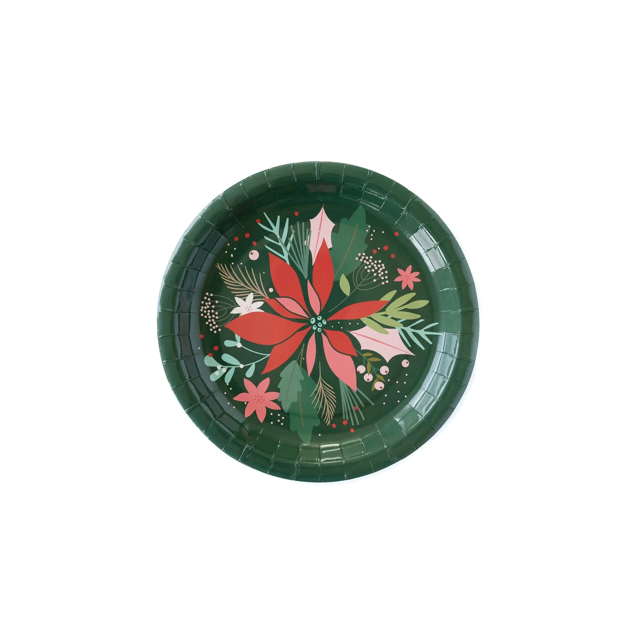 Botanical Poinsettia Christmas Plate