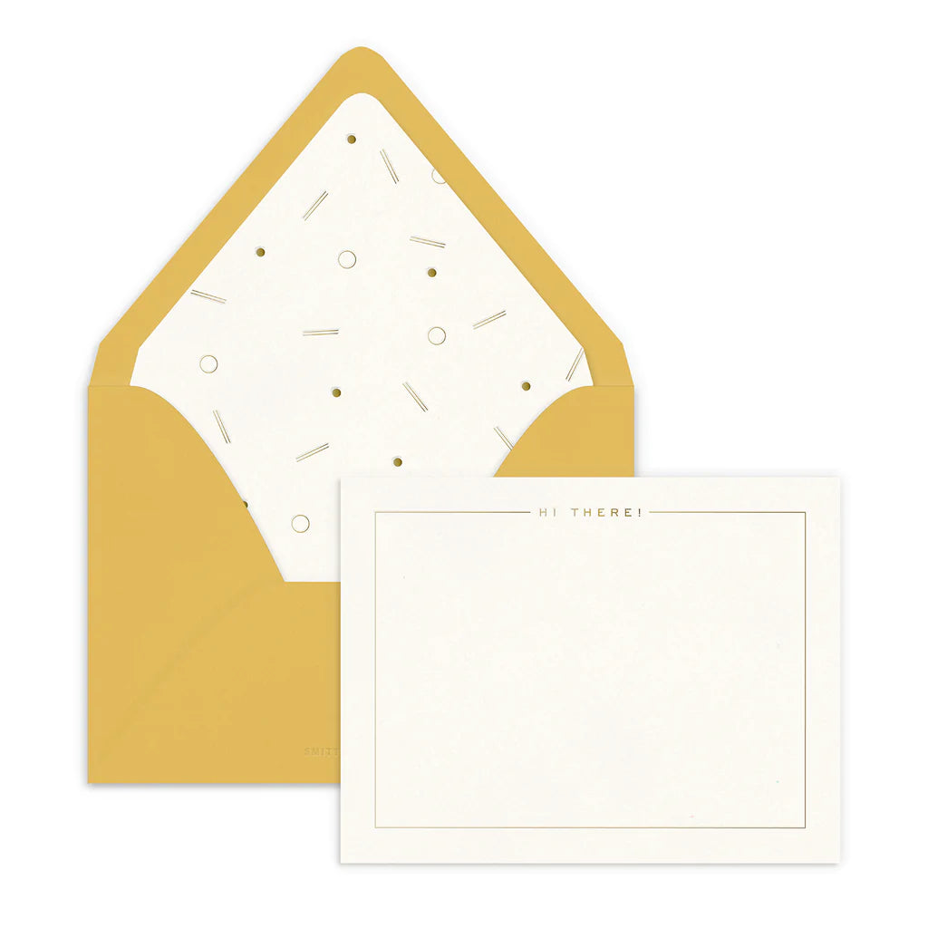 Hi There Yellow Luxe Note Cards