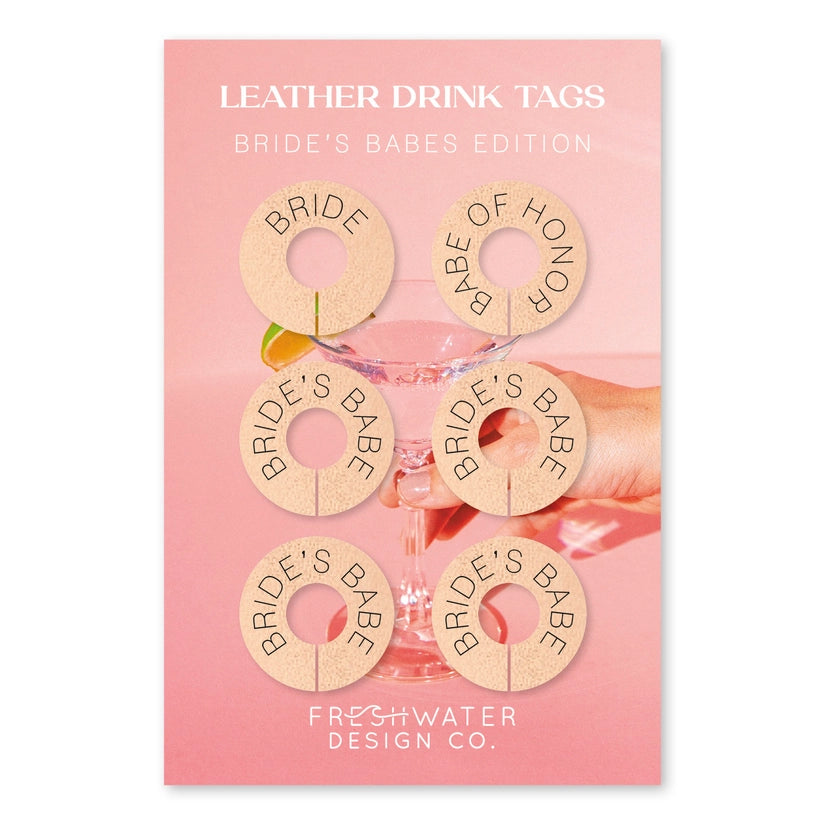 Leather Drink Tags - BRIDE'S BABES