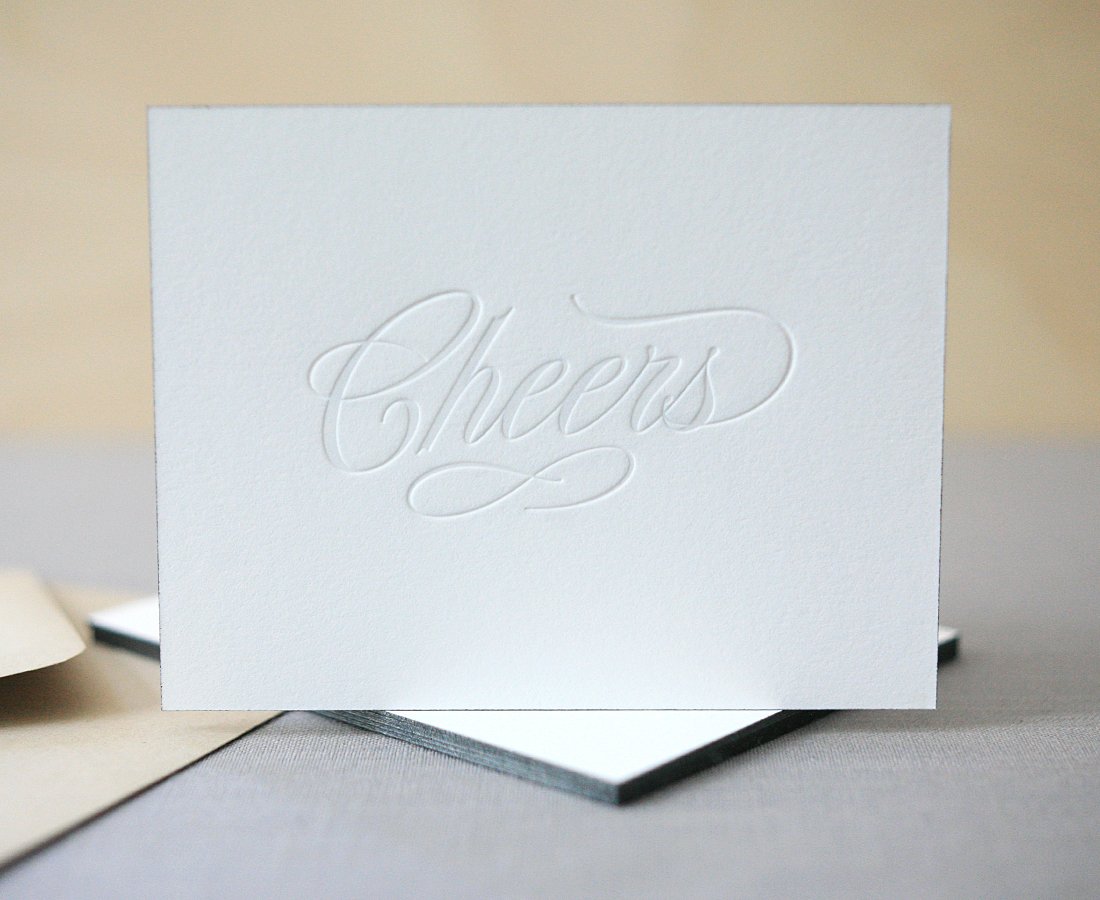 Cheers Letterpress Holiday Card