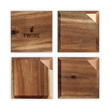 Metallic Dipped Wood Coaster Set