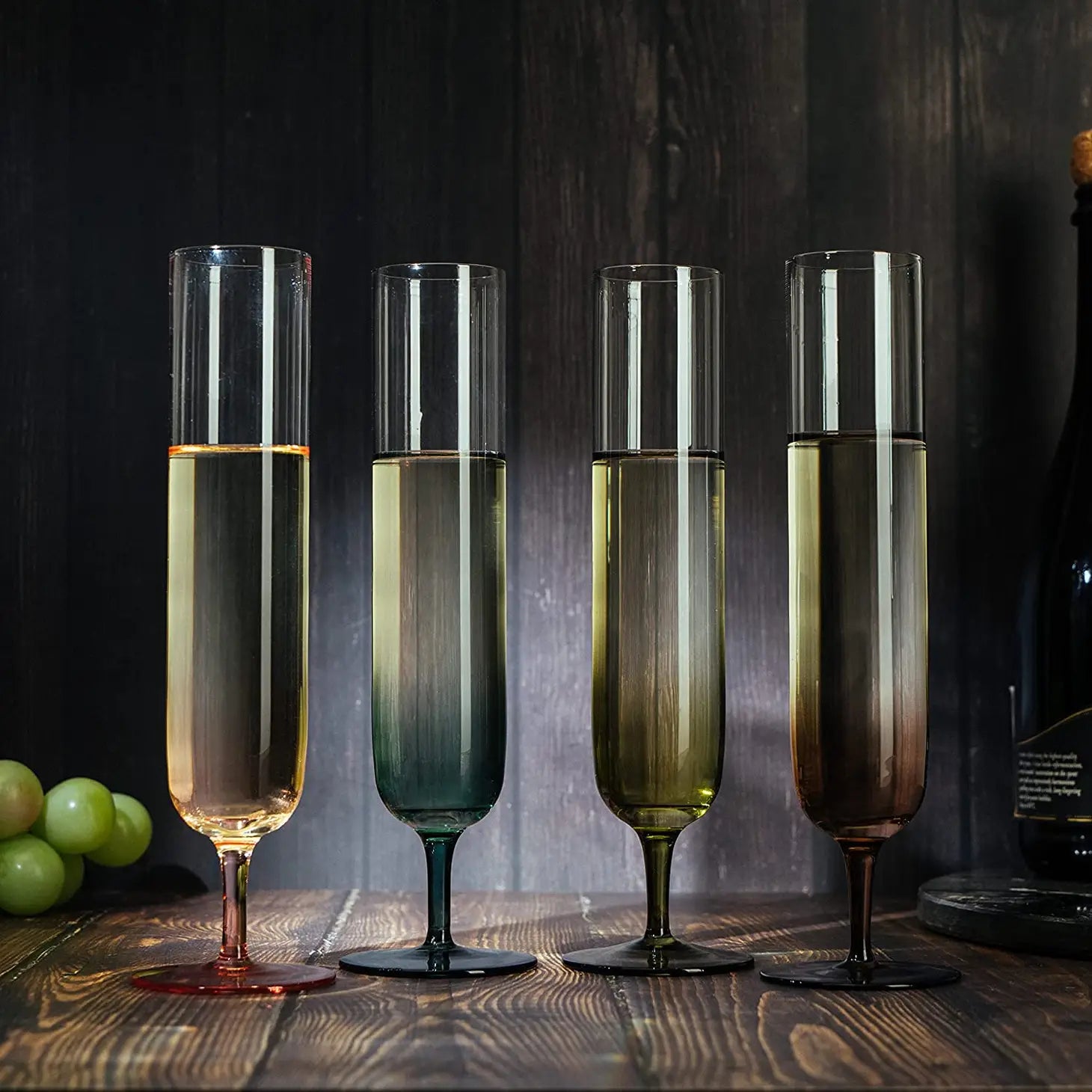 Tall Colored Champagne Flutes – Adelina Social Goods