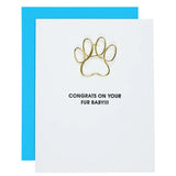 Fur Baby Paw Print Paper Clip Card