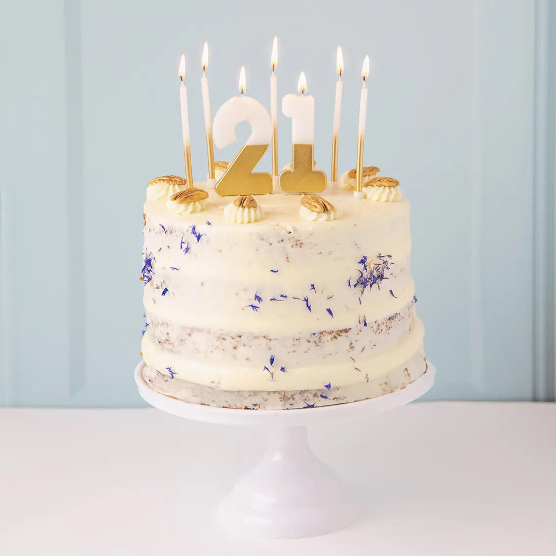 White and Gold Birthday Candles