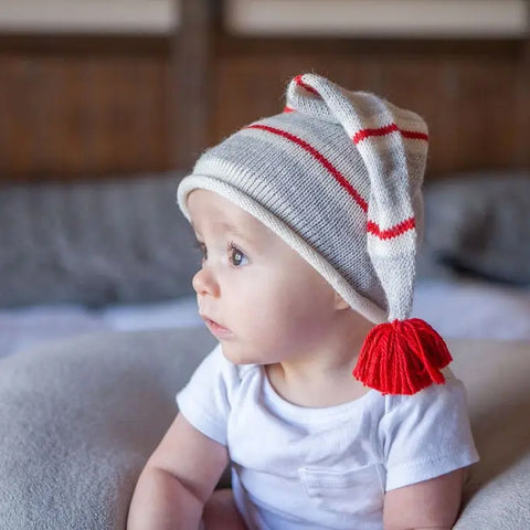 Grey Stripe Baby Stocking Cap