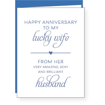 Lucky Wife Anniversary Card