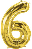 Number 6 Gold Balloon