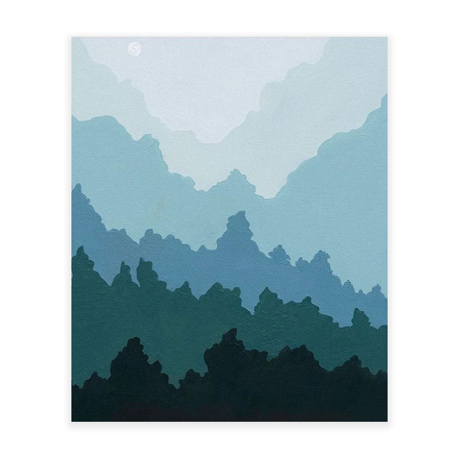 Misty Mountain Moon Print