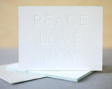 Peace Love Joy Letterpress Christmas Card
