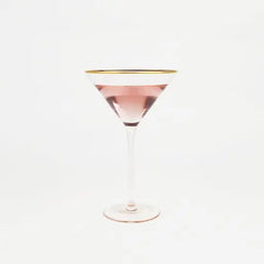 Gold Rimmed Pink Martini Glass