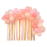 Pink Balloon & Streamer Arch - 50 Balloons