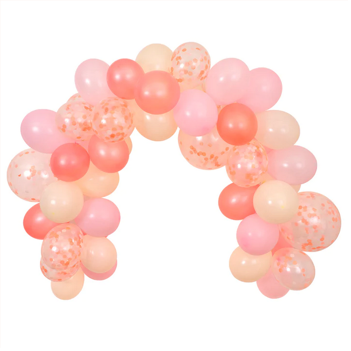 Pink Balloon & Streamer Arch - 50 Balloons