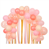 Pink Balloon & Streamer Arch - 50 Balloons