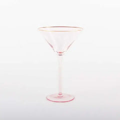 Gold Rimmed Pink Martini Glass
