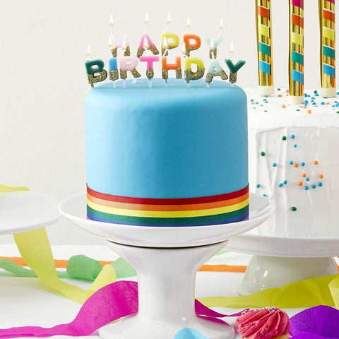 Rainbow Happy Birthday Candles