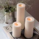 Scented Soy Ribbed Pillar Candle