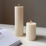 Scented Soy Ribbed Pillar Candle
