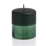 Tonal Metallic Green Pillar Candle
