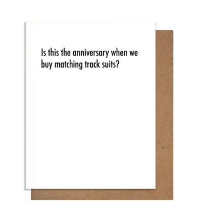 Track Suits Anniversary Card